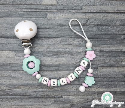 Personalisierte Schnullerkette mit Namen / Namenskette Baby